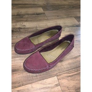 HUSH PUPPIES Moyen Burgundy Leather Slip-Ons